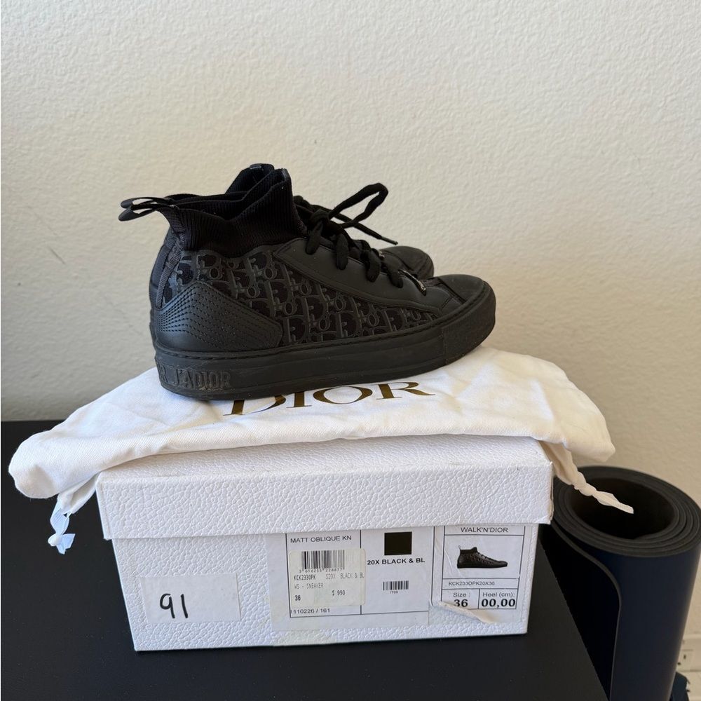 Dior WALK'N'DIOR Matt Oblique Knit Sneakers Size 36